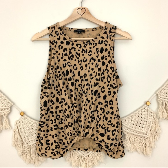 J Crew Slub Twist Front Leopard Print Tank - Picture 4 of 9